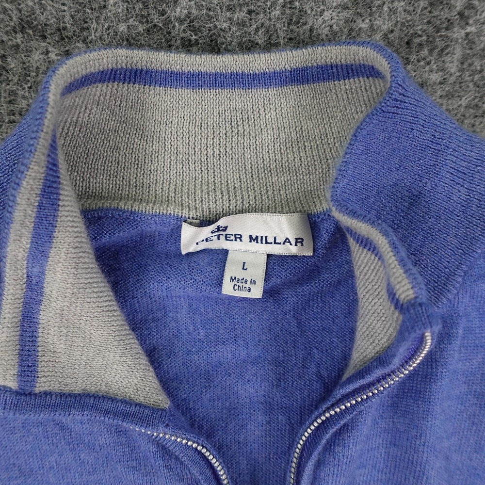 Peter Millar Sweater Vest Mens Large‎ Merino Wool Silk Blend Half Zip Pullover - Picture 3 of 10